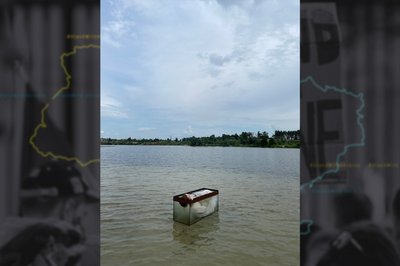 Провела півтори години в акваріумі посеред озера: як харків'янка намагалася привернути увагу до підриву Каховської ГЕС Провела півтори години в акваріумі посеред озера: як харків'янка намагалася привернути увагу до підриву Каховської ГЕС