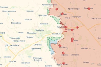 Лінія фронту поблизу Бахмута на DeepState Лінія фронту поблизу Бахмута на DeepState