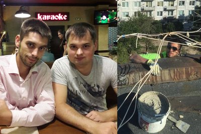 Волонтер Антон Хрустальов з братом