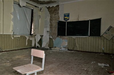 Ліцей у Леб'яжому на Харківщині окупанти обстріляли тричі Ліцей у Леб'яжому на Харківщині окупанти обстріляли тричі