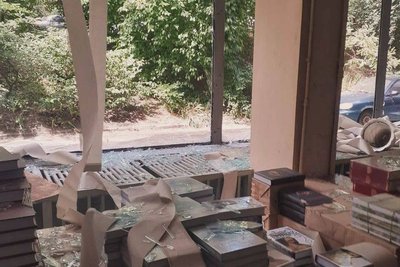 Приміщення Національної бібліотеки імені Ярослава Мудрого постраждали внаслідок російської атаки 8 липня Приміщення Національної бібліотеки імені Ярослава Мудрого постраждали внаслідок російської атаки 8 липня