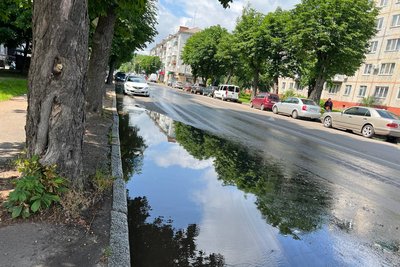 У Житомирі частину вулиці залило водою — на водоканалі пояснили, що сталося У Житомирі частину вулиці залило водою — на водоканалі пояснили, що сталося