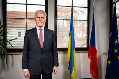 Президент Чехії Петр Павел під час інтерв'ю Суспільному у Празі, лютий 2023 року Президент Чехії Петр Павел під час інтерв'ю Суспільному у Празі, лютий 2023 року