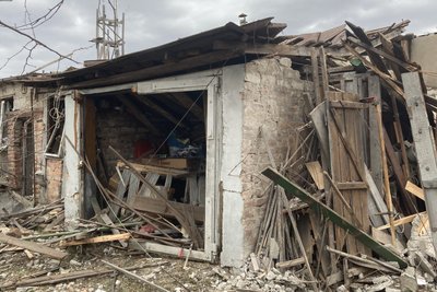 Гараж, зруйнований через влучання по Шевченківському району Харкова Гараж, зруйнований через влучання по Шевченківському району Харкова