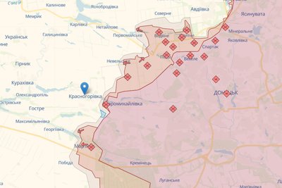 Лінія фронту поблизу Красногорівки мапа Лінія фронту поблизу Красногорівки мапа