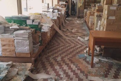 Приміщення Національної бібліотеки імені Ярослава Мудрого постраждали внаслідок російської атаки 8 липня Приміщення Національної бібліотеки імені Ярослава Мудрого постраждали внаслідок російської атаки 8 липня