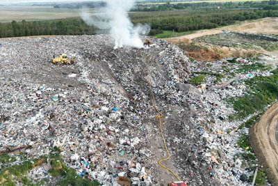 На Волині горіло сміттєзвалище у Брищі На Волині горіло сміттєзвалище у Брищі