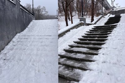 Ожеледиця: в якому стані сходи у парку та у підземному переході в Житомирі Ожеледиця: в якому стані сходи у парку та у підземному переході в Житомирі