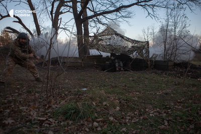 Артилерійський постріл в точку зосередження російської піхоти