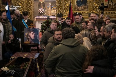 Панахида у Михайлівському соборі за загиблим Дмитром "Да Вінчі" Коцюбайлом, Київ, 10 березня 2023 року