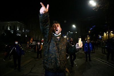 Зіткнення протестувальників із поліцією в Тбілісі, 8 березня 2023 року Зіткнення протестувальників із поліцією в Тбілісі, 8 березня 2023 року