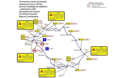 Схема об'їзду дороги Східниця-Верхнє Синьовидне Схема об'їзду дороги Східниця-Верхнє Синьовидне