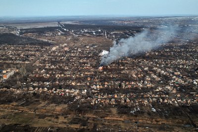 Вид з дрона на приватний сектор у Бахмуті Вид з дрона на приватний сектор у Бахмуті