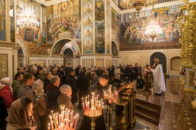 Перше Великоднє богослужіння ПЦУ в Успенському соборі Києво-Печерської Лаври, 16 квітня 2023 року