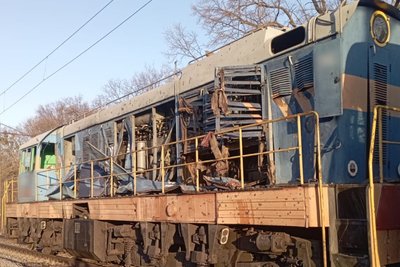 Тепловоз, який був пошкоджений внаслідок влучання російського БпЛА у Водяному, 14 березня 2026 року Тепловоз, який був пошкоджений внаслідок влучання російського БпЛА у Водяному, 14 березня 2026 року