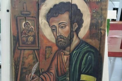 ікона святого луки, наталія війтович, іконопис, тернопільська область ікона святого луки, наталія війтович, іконопис, тернопільська область