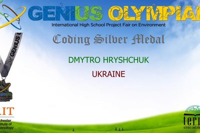 Школяр із Житомира переміг на міжнародній Олімпіаді Геніїв у США Школяр із Житомира переміг на міжнародній Олімпіаді Геніїв у США