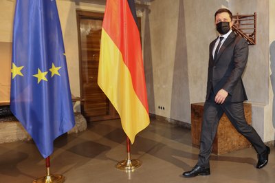 Володимир Зеленський на Мюнхенській конференції з безпеки 2022 року Володимир Зеленський на Мюнхенській конференції з безпеки 2022 року
