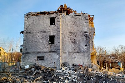 Руйнування після російського обстрілу в місті Миколаївка, Донецька область Руйнування після російського обстрілу в місті Миколаївка, Донецька область