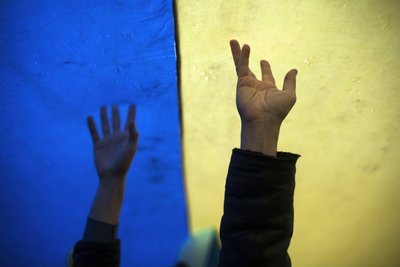 Прапор України у Донецьку, весна 2014 року Прапор України у Донецьку, весна 2014 року