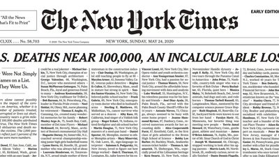 The New York Times імена на першій шпальті The New York Times імена на першій шпальті