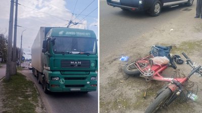У Черкасах під колеса вантажівки втрапила велосипедистка