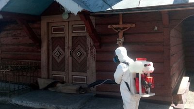 На Львівщині надзвичайники проводять дезінфекцію в населених пунктах На Львівщині надзвичайники проводять дезінфекцію в населених пунктах