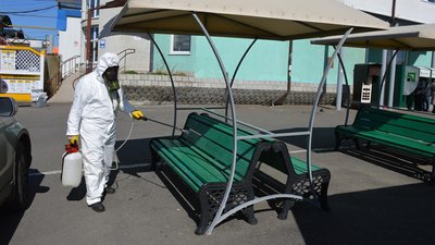 На ринку "7 кілометр" в Одесі провели дезінфекцію На ринку "7 кілометр" в Одесі провели дезінфекцію