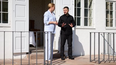 Президент України Володимир Зеленський, прем’єр-міністерка Данії Метте Фредеріксен