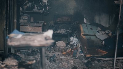 Згорілий бокс Запорізької інфекційної лікарні Згорілий бокс Запорізької інфекційної лікарні