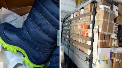 На Закарпатті у автомобілі з гумдопомогою виявили понад 2 тис пар незадекларованого взуття