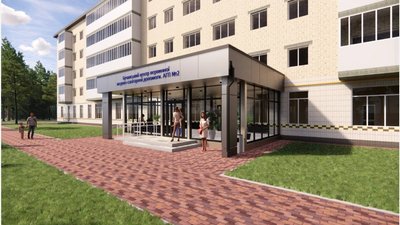 Візуалізація консультативно-діагностичного центру у Бучі після реконструкції