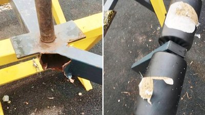 Спортмайданчик, пошкоджений інвентар, Калуш, Франківщина