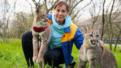 "Як свої діти": працівниця зоопарку вигодувала вдома рись і пуму
