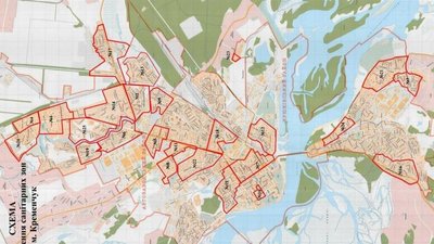 Схема облаштування санітарних зон у Кременчуці