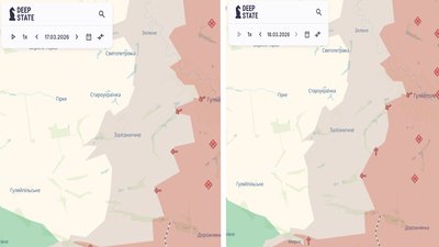 Карта бойових дій, Гуляйпільський напрямок, 17-18 березня 2026