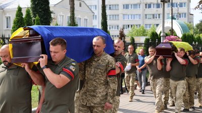 Прощання з Віталієм Бондаруком і Юрієм Стельмащуком у Луцьку, 21 серпня 2025 рік