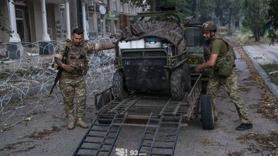 Українські військові у Дружківці