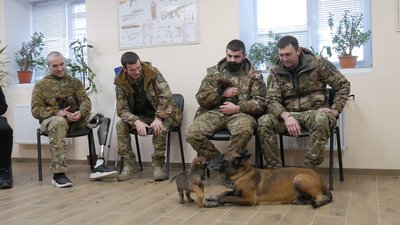 У Хмельницькому собаки допомагають відновитися військовим У Хмельницькому собаки допомагають відновитися військовим