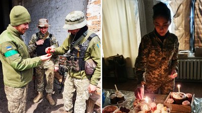 Замість кошика — шолом: бійці 128-ї Закарпатської бригади показали як відзначають Великдень Замість кошика — шолом: бійці 128-ї Закарпатської бригади показали як відзначають Великдень
