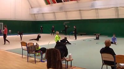 Одеські спортсменки готуються змагань з художньої гімнастики Одеські спортсменки готуються змагань з художньої гімнастики