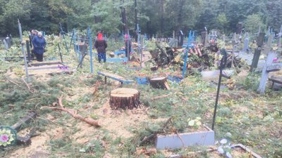 Пошкодили понад два десятки могил – на Житомирщині зрізали дерева на кладовищі Пошкодили понад два десятки могил – на Житомирщині зрізали дерева на кладовищі