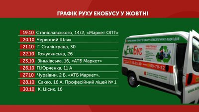Графік курсування екобусу в жовтні Графік курсування екобусу в жовтні