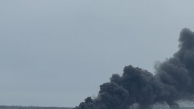 Пожежа у Сумах після влучання