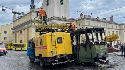 У Львові згорів трамвай