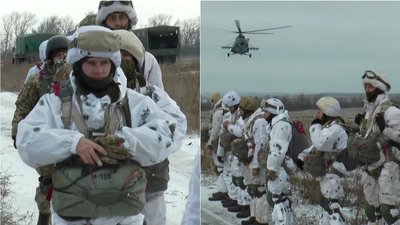 "Не так страшно, як розказували". На Донеччині десантники відпрацювали стрибки з парашутами