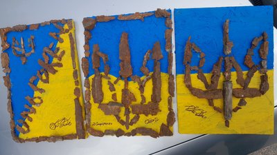 Збирає уламки від снарядів та викладає з них герби України. Історія жителя Антонівки з Херсонщини Збирає уламки від снарядів та викладає з них герби України. Історія жителя Антонівки з Херсонщини