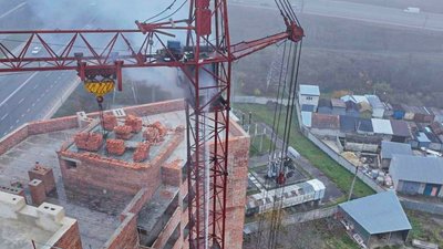 У Тернополі горів баштовий кран