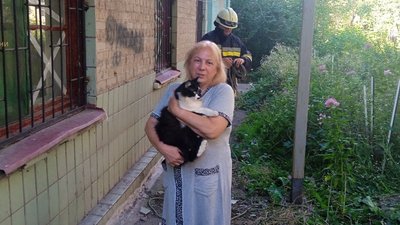 У Запоріжжі співробітники ДСНС врятували кота У Запоріжжі співробітники ДСНС врятували кота