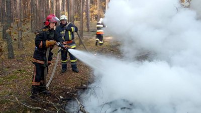 Рятувальники і лісівники на Волині тренувалися гасити лісову пожежу